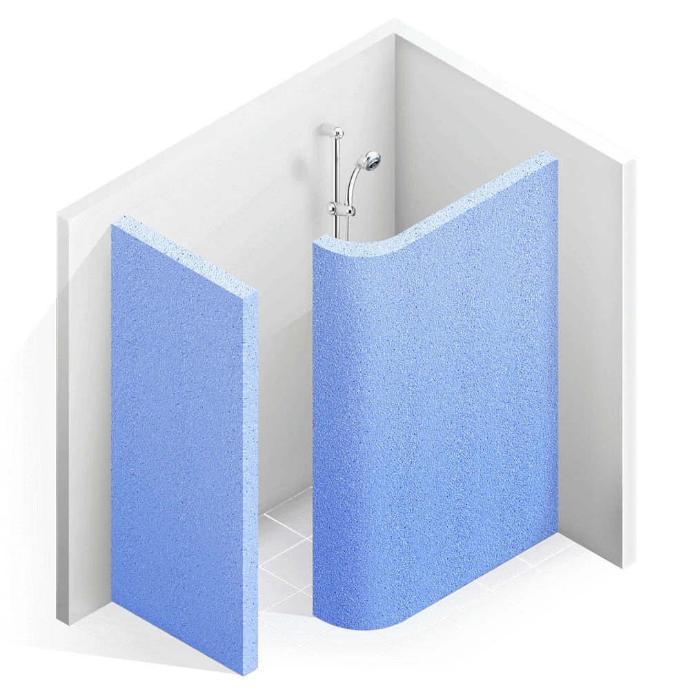 Heated bathroom floor with underfloor heating