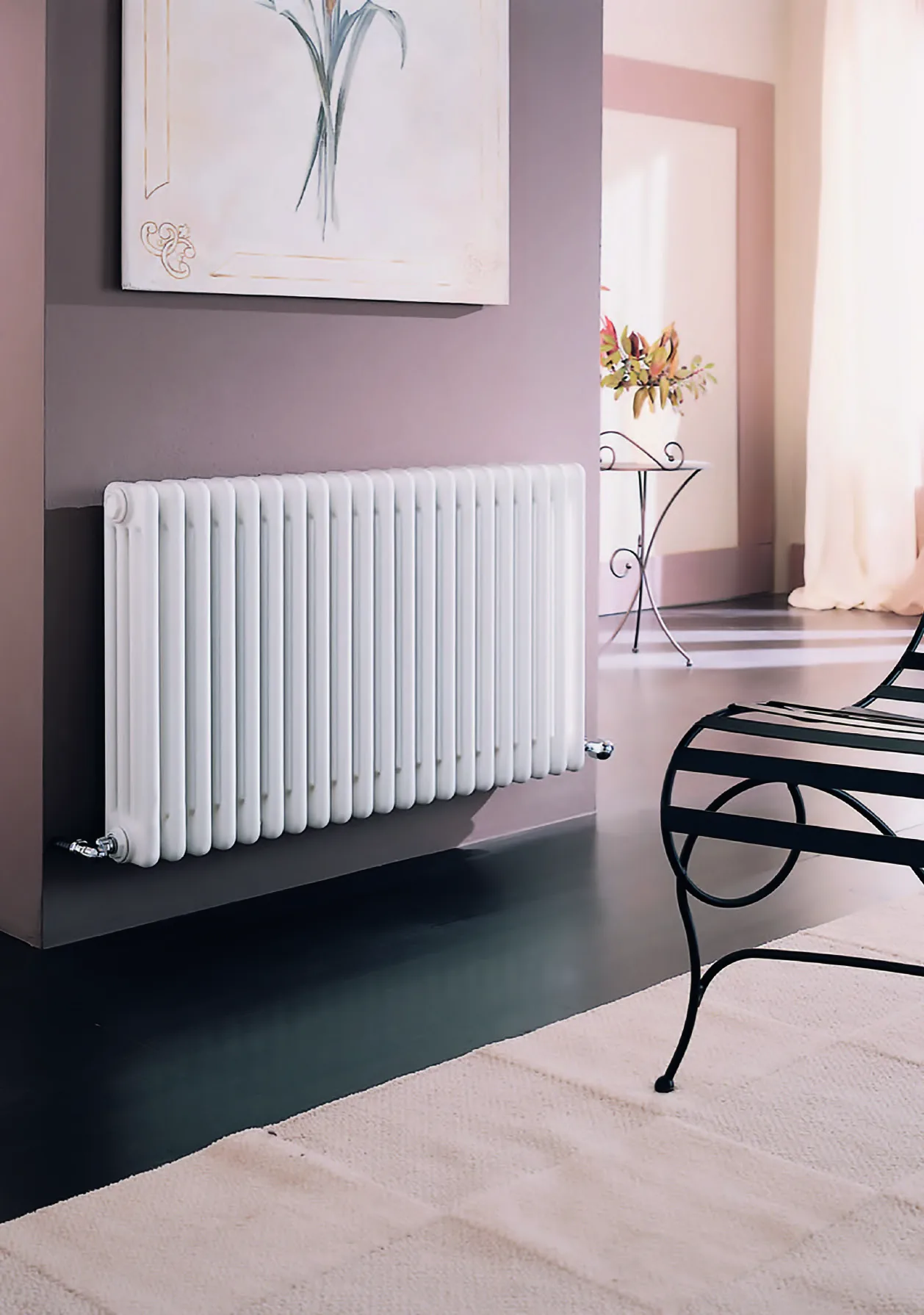 IMAS Klassic horizontal column radiator in a styled room