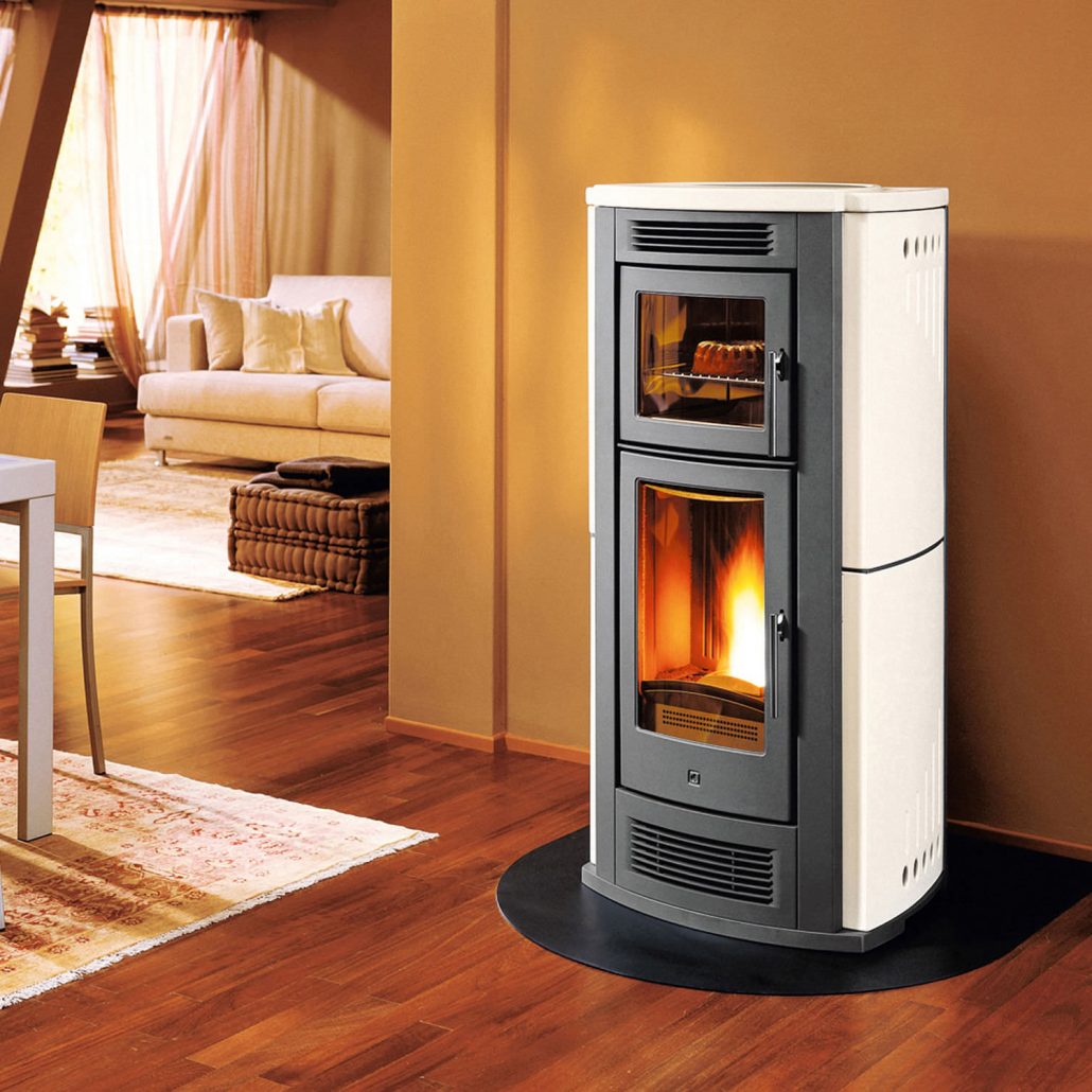 Pellet burning stove heater