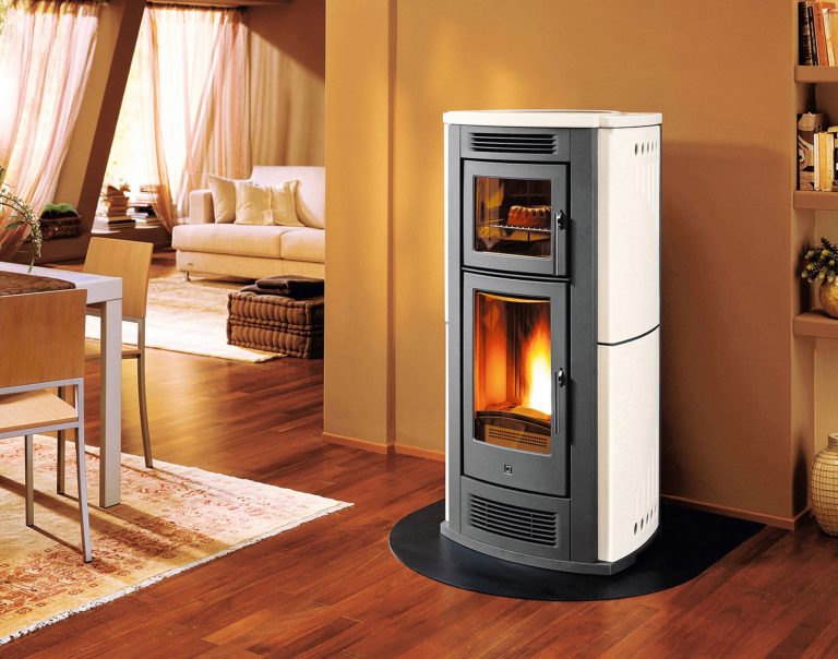 Pellet burning stove heater