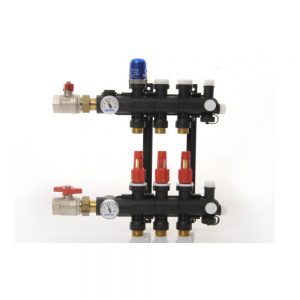 Underfloor hydronic heating manifold