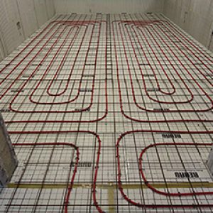 Hydronic floor cooling