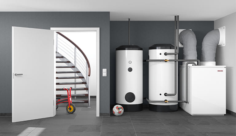 Indoor renewable Stiebel air source heat pump